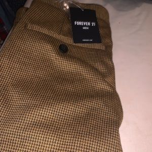 FOREVER21 Brown houndstooth skinny leg pants